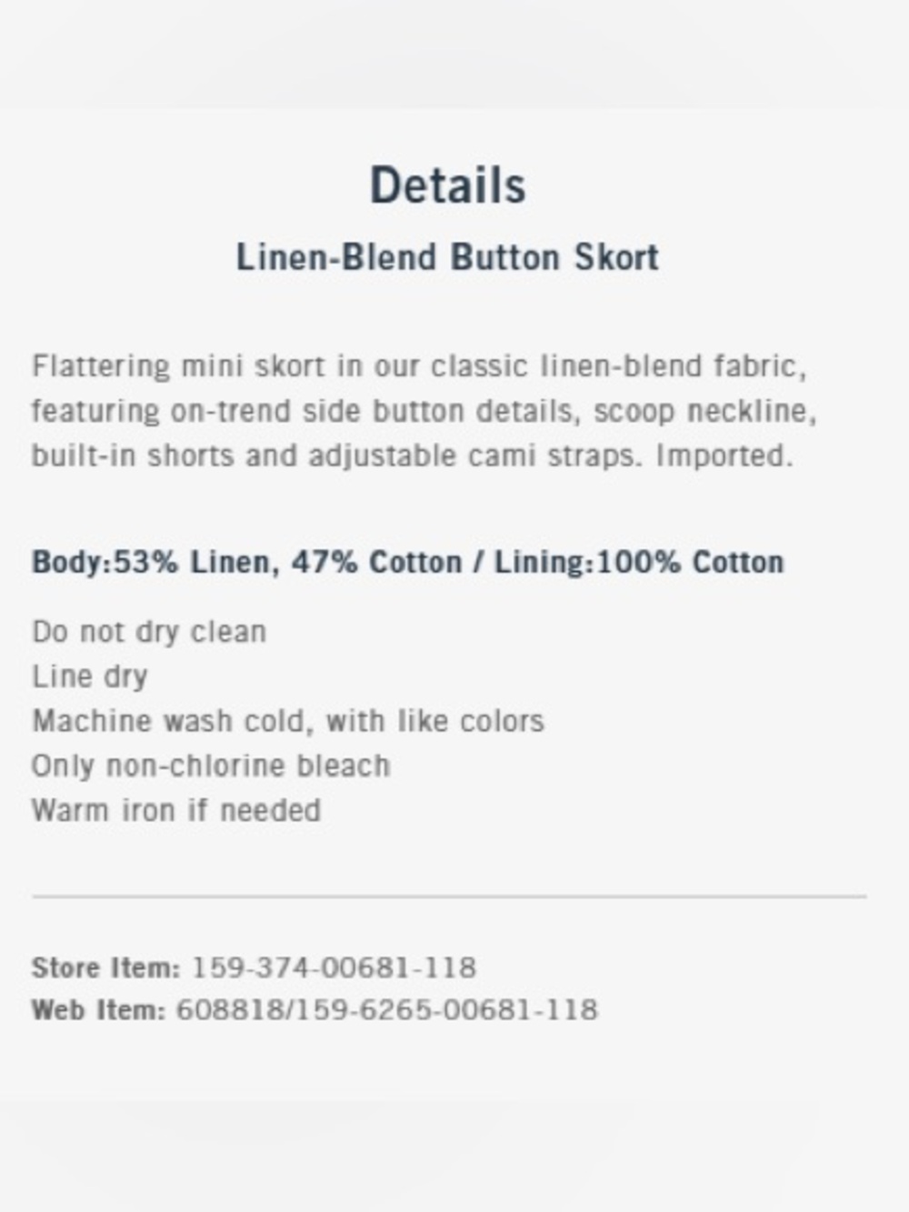 abercrombie Linen-Blend Button Skort - Picture 6 of 10